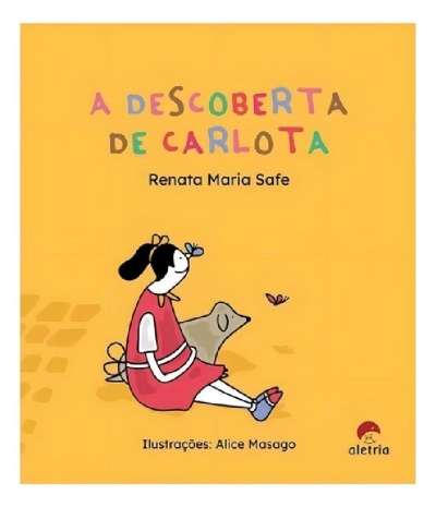Capa do livro A Descoberta de Carlota com ilustração de menina e cão