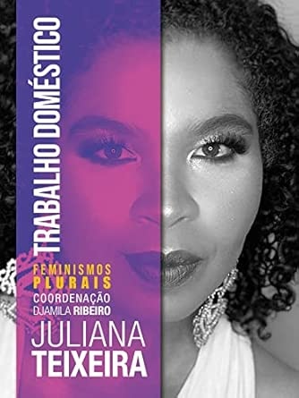 Capa de livro Trabalho Doméstico com rosto de mulher e texto