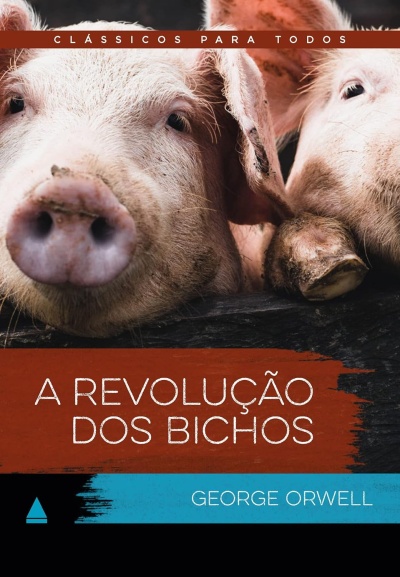 Capa de livro com imagem de dois porcos em close e texto sobreposta