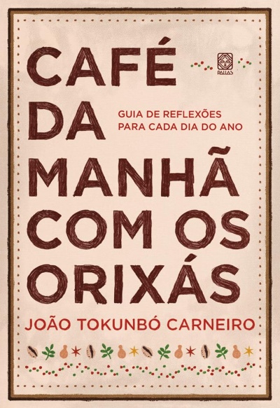 Capa de livro em bege com texto e decoração colorida
