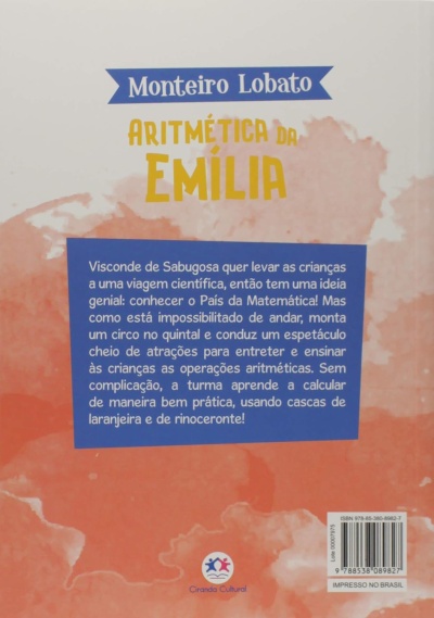 Capa de livro Aritmética da Emília com texto e código de barras