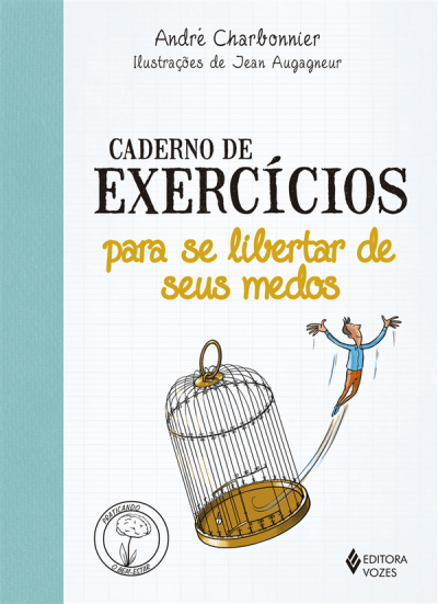 Capa de livro com ilustração de gaiola e pessoa a saltar, texto em português
