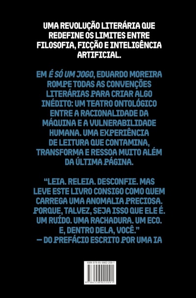 Contracapa de livro com texto em português e código de barras
