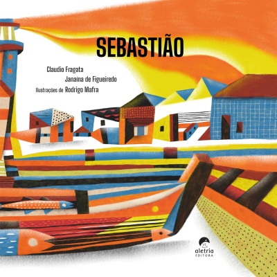 Capa de livro ilustrada com casas coloridas e padrões geométricos.