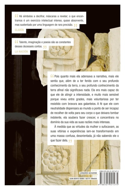 Capa de livro com artefato esculpido em pedra clara e texto em português