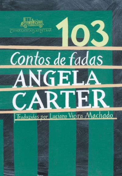 Capa de livro de contos de fadas com texto e padrão verde e preto
