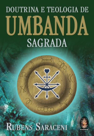 Capa de livro verde com título e símbolo místico circular dourado
