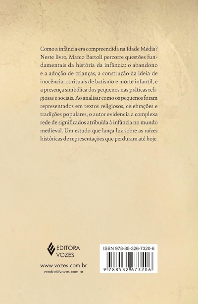Contracapa de livro com texto em português, logo da editora VOZES e código de barras.