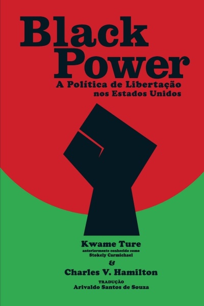 Capa de livro Black Power com punho cerrado negro e texto preto em fundo vermelho e verde