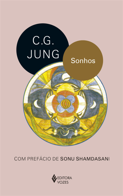 Capa de livro C.G. Jung Sonhos em cor rosa claro com círculos e ilustração.