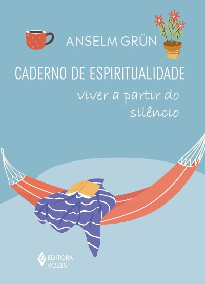 Capa de livro azul com texto e ilustração de rede de descanso com manta e livro aberto.