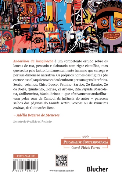 Capa de livro colorida com rostos abstratos e texto em português