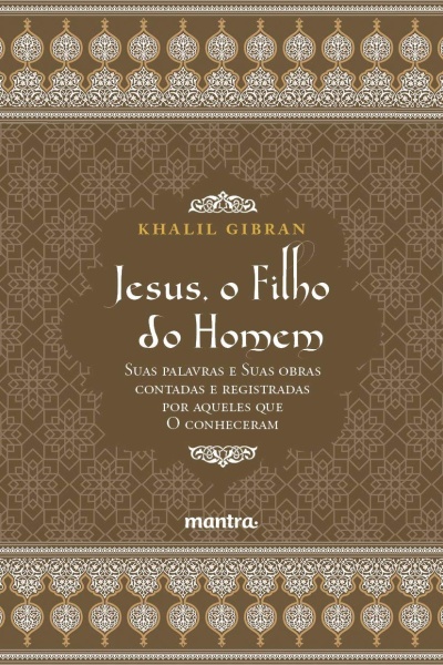 Capa de livro com ornamentos em castanho, branco e dourado e texto em português.
