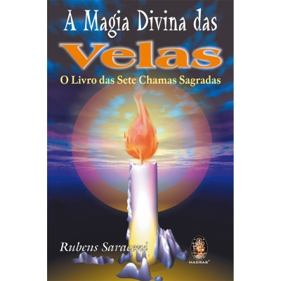 Capa de livro com vela branca e chama alaranjada, céu ao pôr do sol, texto do título e autor
