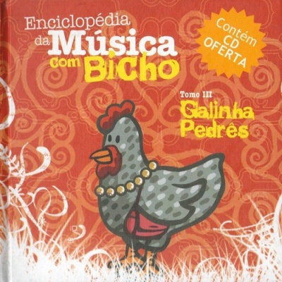 Capa de livro com ilustração de galinha e texto sobre música
