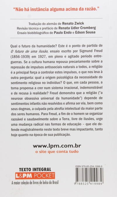 Parte traseira de livro com texto em português e código de barras.