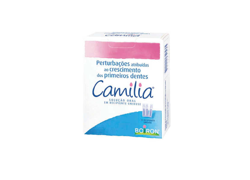 Camilia solução oral 10 unidoses Caixa do produto Camilia solução oral para primeiros dentes