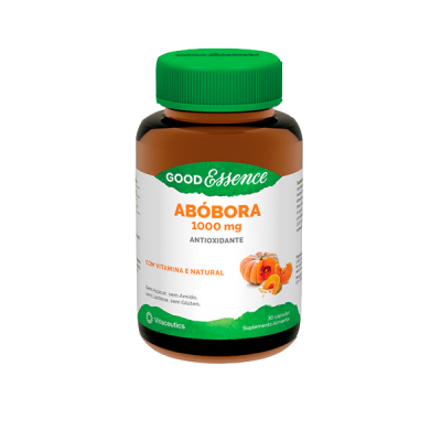 Frasco de suplemento alimentar Abóbora 1000 mg GOOD Essence com tampa verde