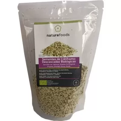 Pacote de sementes de cânhamo descascadas biológicas Naturefoods