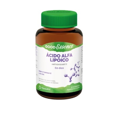 Frasco de suplemento ácido alfa lipóico com tampa verde