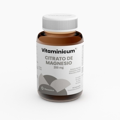 Frasco de suplemento Vitaminicum Citrato de Magnésio com 200 mg