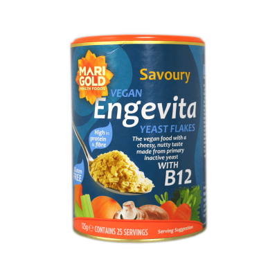 Lata Marigold Engevita flocos de levedura sabor Salgado 125 g