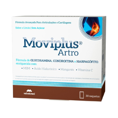 Caixa de suplemento Moviplus Artro com indicação para articulações e cartilagens