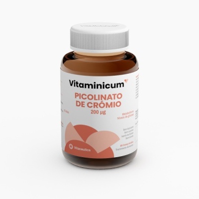 Frasco de suplemento Vitaminicum Picolinato de Crómio 200 µg
