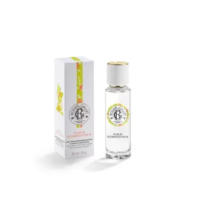 Perfume Fleur d'Osmanthus Roger & Gallet com embalagem branca e detalhes amarelos
