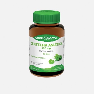 frasco de suplemento centelha asiática com rótulo branco e verde