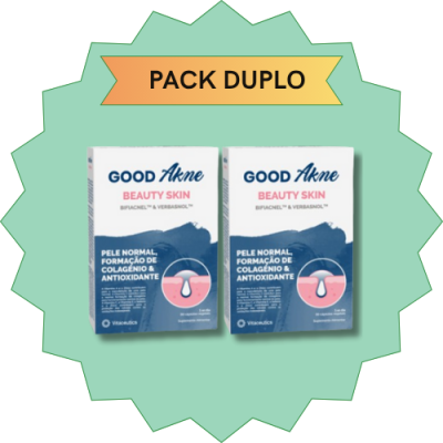 Pack duplo de suplemento GOOD Akne Beauty Skin para pele normal com colagénio e antioxidante