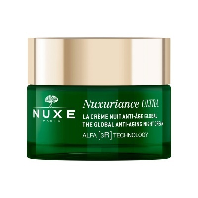 Frasco verde de creme de noite anti-idade Nuxe Nuxuriance Ultra
