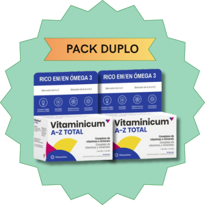Pack duplo de Vitaminicum A-Z Total em embalagens azuis e brancas