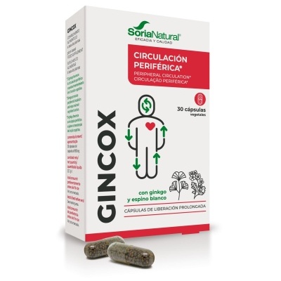 Embalagem de GINCOX cápsulas vegetais para circulação periférica da Soria Natural