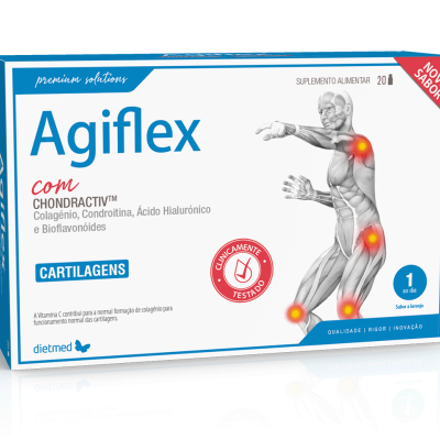 Caixa de suplemento Agiflex para articulações com selo de clinicamente testado