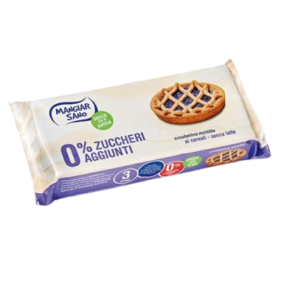 Pacote de crostatina de mirtilo sem açúcares adicionados Mangiar Sano