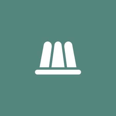 Ícone de três barras verticais brancas sobre fundo verde-azulado