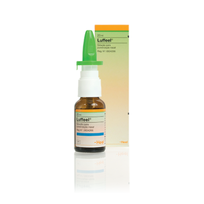 Frasco e embalagem de solução nasal Luffeel 20 ml