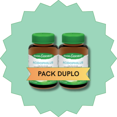 Dois frascos de Acidophilus Good Essence com selo PACK DUPLO