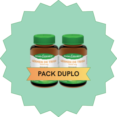 Dois frascos de suplemento Good Essence GÉRMEN DE TRIGO 1000 mg com selo PACK DUPLO