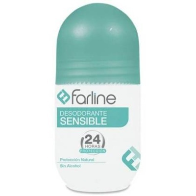 Desodorizante Farline em stick branco com tampa verde água