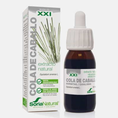 Frasco de extrato natural Cola de Cavallo com embalagem