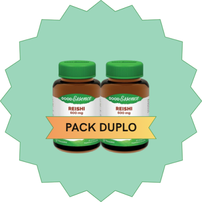 Dois frascos de suplemento Reishi 600 mg Good Essence
