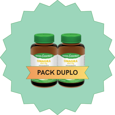 Pack duplo de suplemento Onagra com rótulo verde e branco e tampa verde