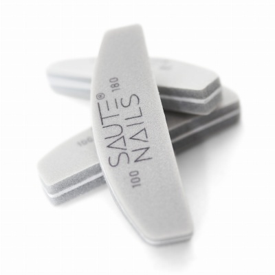 Lixas para unhas cinzentas com texto SAUTE NAILS 100 180