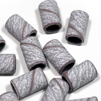 Tubos para nail art cinza metalizados com linhas marrons e textura granular