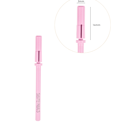 Caneta cor-de-rosa para unhas com tampa e texto SALT NAILS