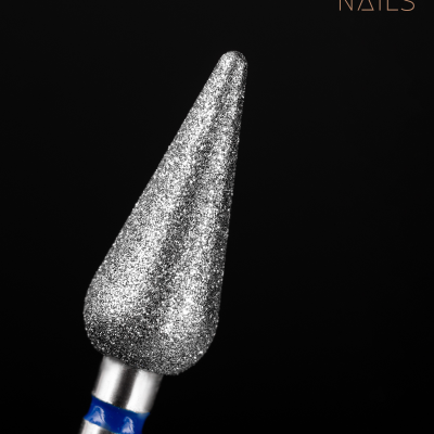 Ferramenta para unhas metálica com ponta conical abrasiva prateada