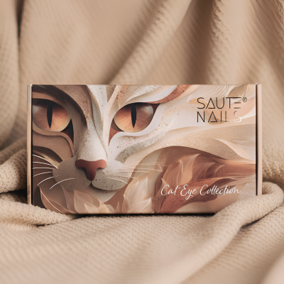 Caixa de verniz SAUTE NAILS com ilustração de gato