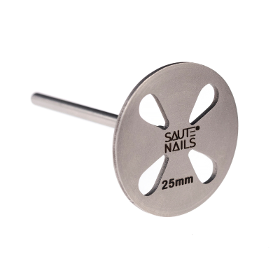 Parafuso metálico prateado com cabeça circular gravada 25mm